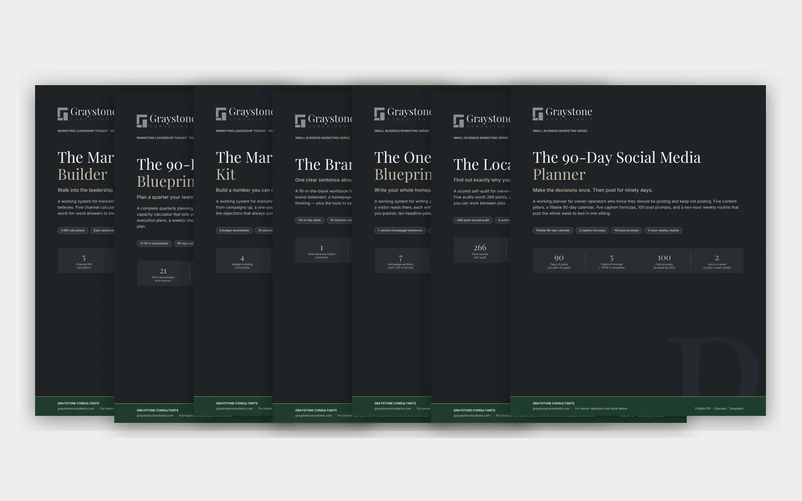 The 7 workbook covers in The Complete Library